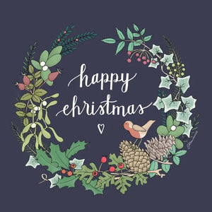 Mixed Wreath Happy Christmas Card