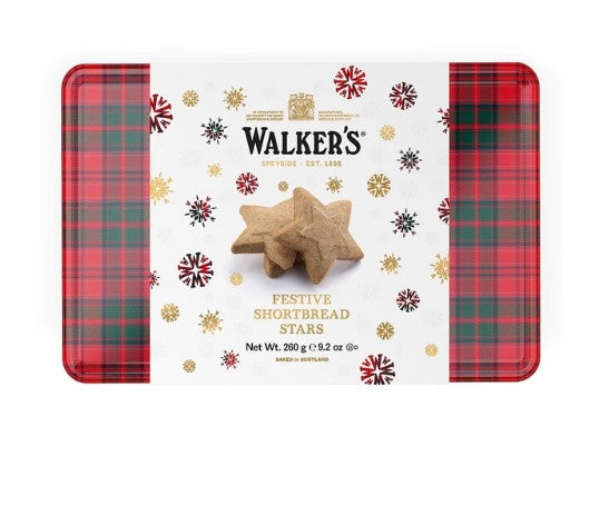 Walkers Festive Shortbread Stars Tin 260g