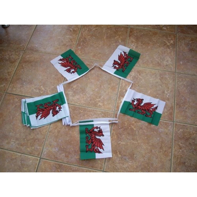 Welsh Dragon (Wales) Bunting 20 Flags