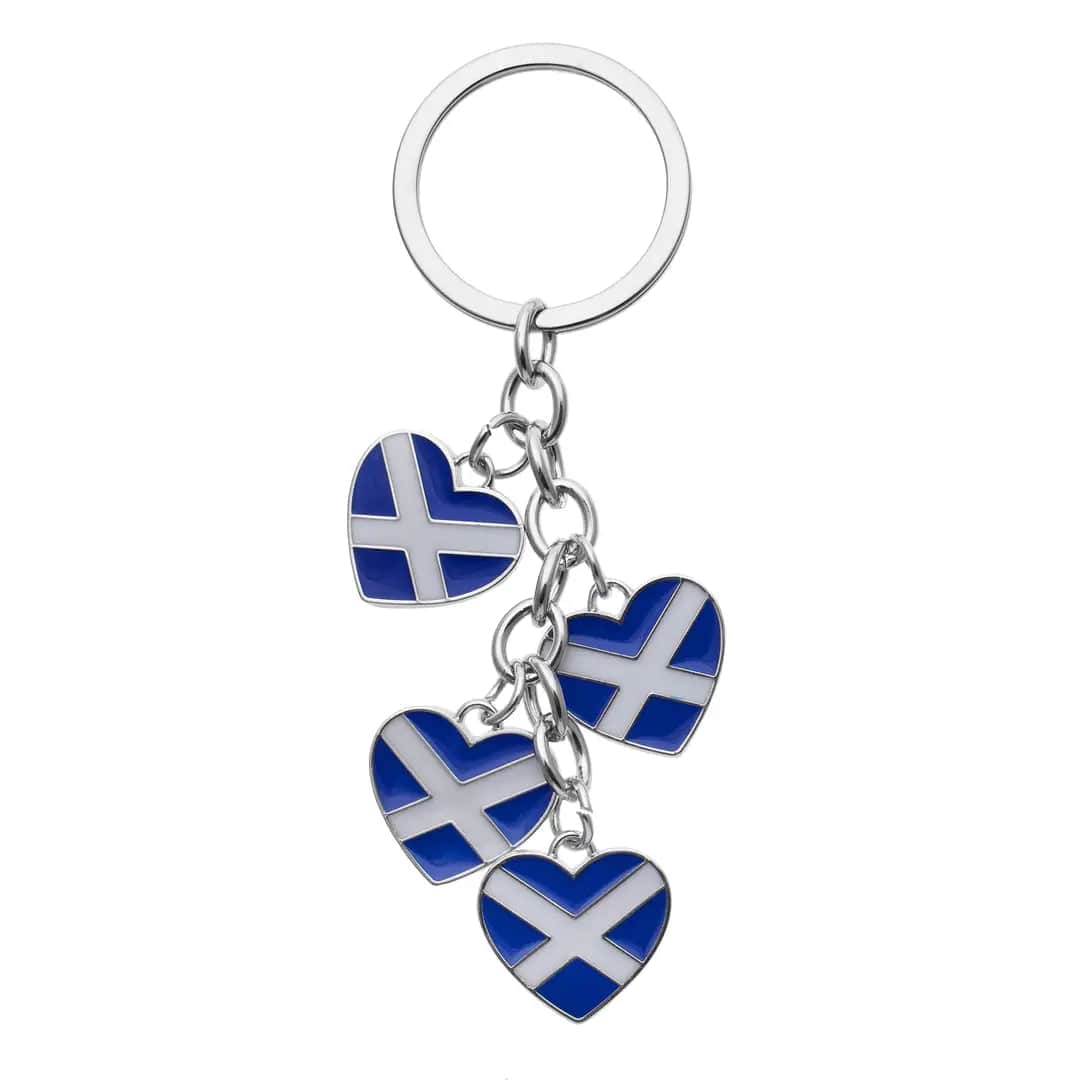 Multi Scotland Saltire Heart Keyring
