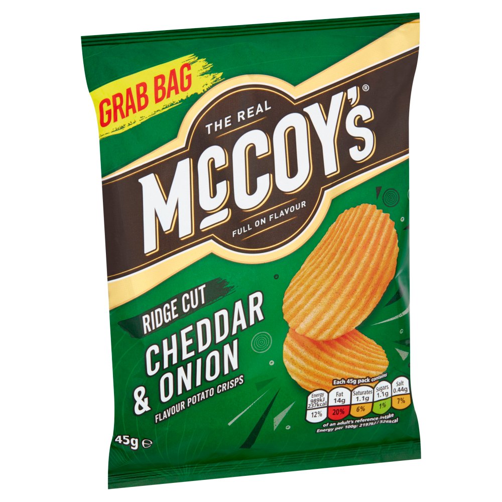 McCoys Ridge Cut Cheddar & Onion 45g