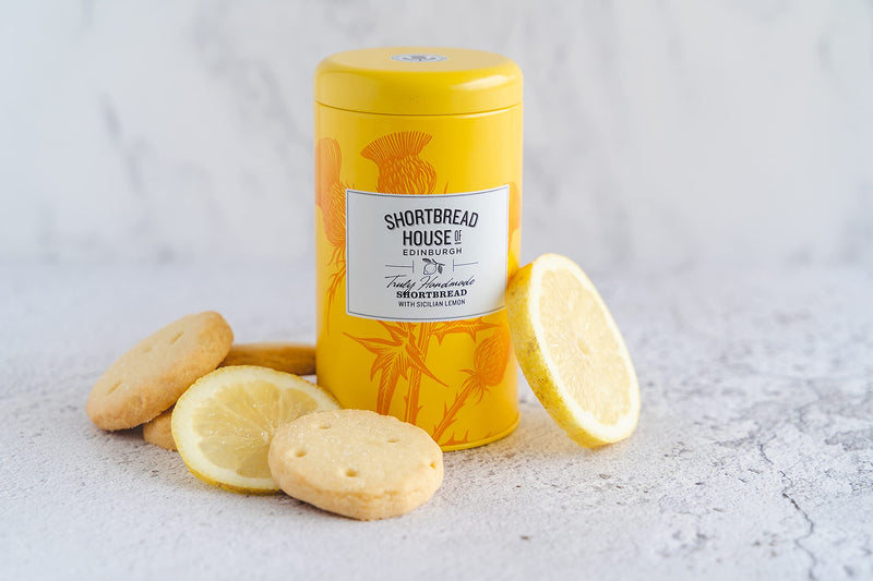 Edinburgh House Of Shortbread- Shortbread Tin With Mediterranean Lemon 140g