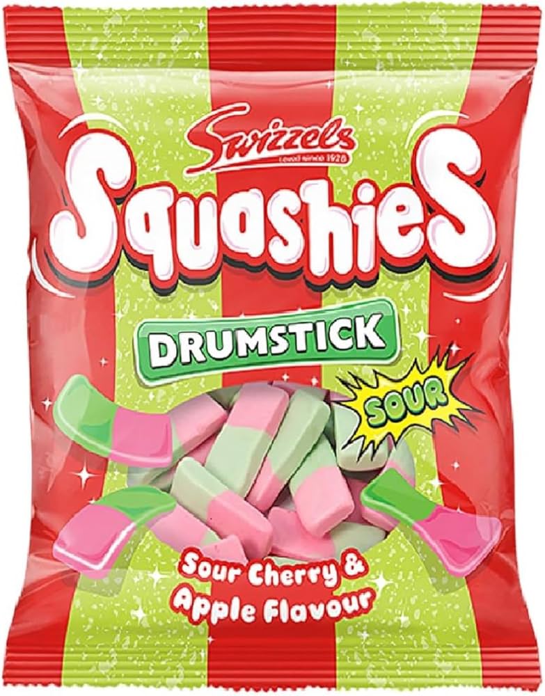 Swizzels Drumstick Squashies Sour Cherry & Apple Flavour Sweets 120g