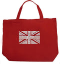 Union Jack Word Art Tote Bag - Red (L)