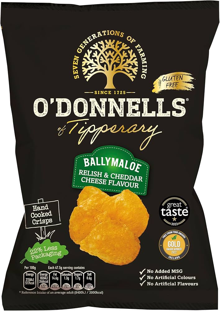 O'Donnells Ballymaloe Relish & Cheddar Cheese Crisps 125g