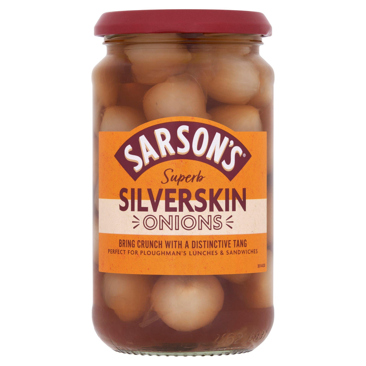 Sarsons Superb Tangy Silverskin Onions 460g
