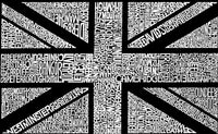 Union Jack Word Art Tote Bag - Red (L)