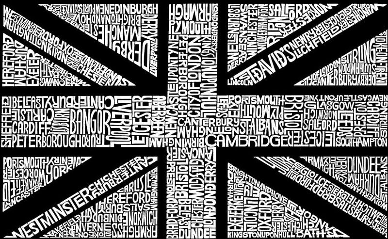 Union Jack Word Art Tote Bag - Red (L)