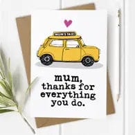 Mum's Taxi Mother's Day Card