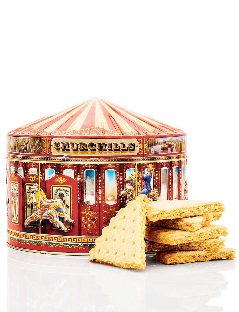Churchills Confectionery Carousel Tin with Petticoat Tails Shortbread 225g