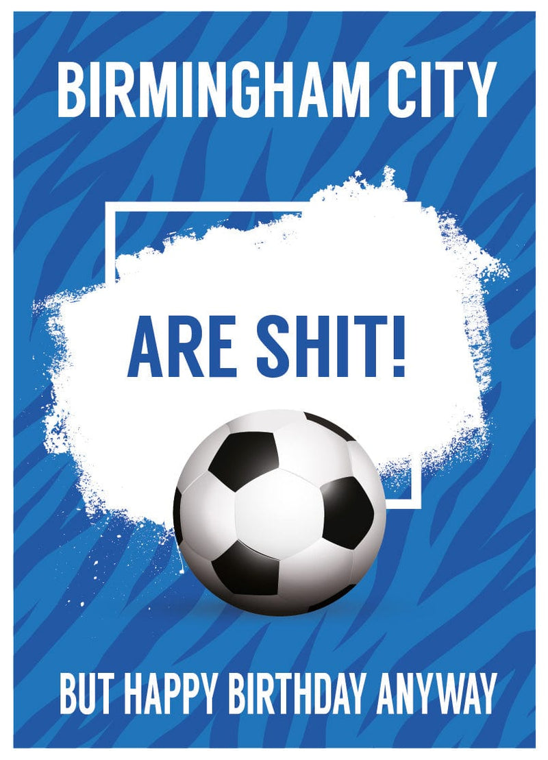 Funny Football Birthday Card Birmingham City