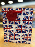 Union Jack Glitter Gift Bag 8x10x4in.