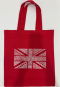 Union Jack Word Art Tote Bag - Red (S)