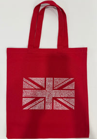 Union Jack Word Art Tote Bag - Red (S)