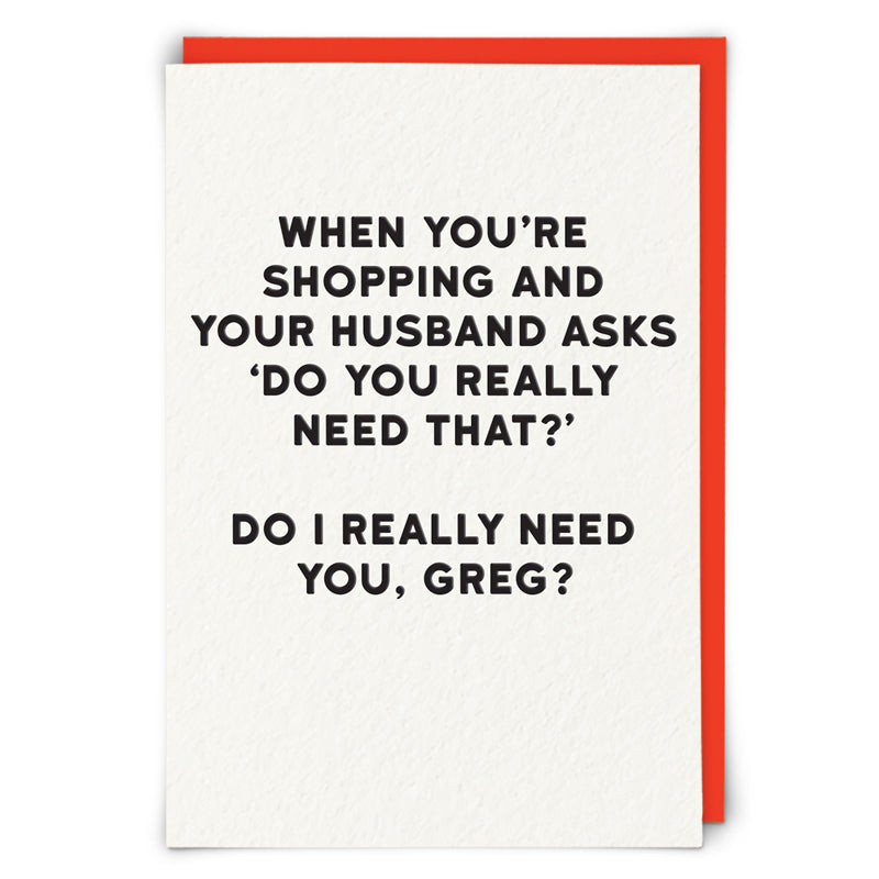 Shopping Needs Card