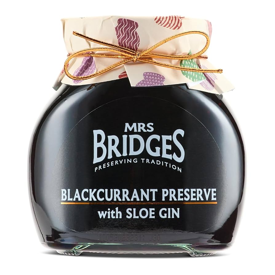 Mrs. Bridges Blackcurrant Preserve with Sloe Gin 340g