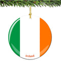Irish Flag Round Porcelain Ornament
