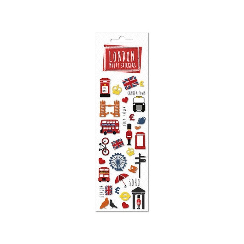 London Multi Puffy Stickers