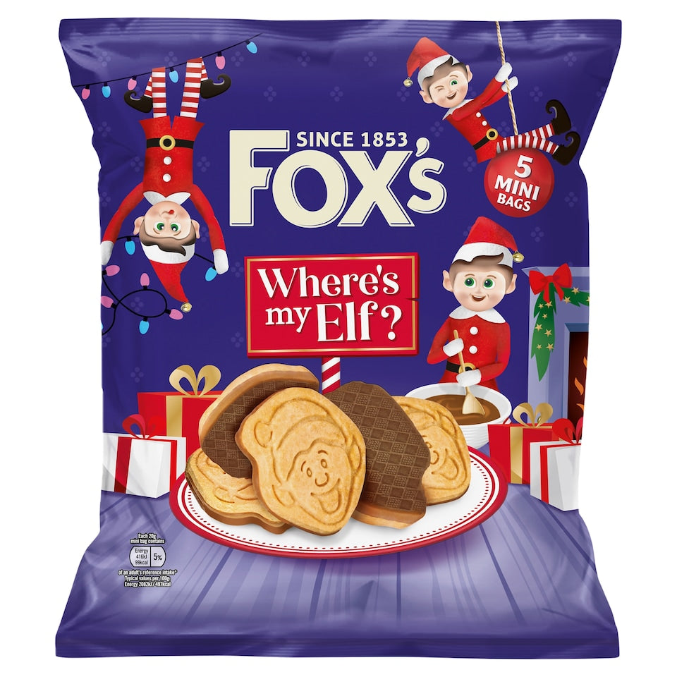 Foxs Where's My Elf Mini Milk Chocolate Bags 5x20g