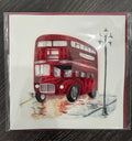 Quilled Red Double-decker Bus Greeting Card