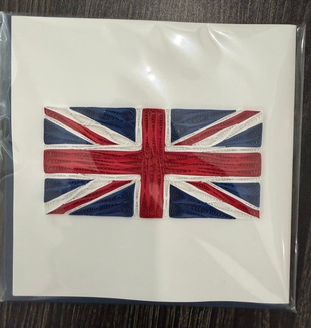 Quilled Union Jack Flag Greeting Card