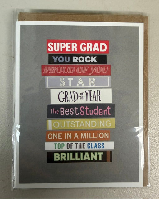 Stack of Books Grad Card