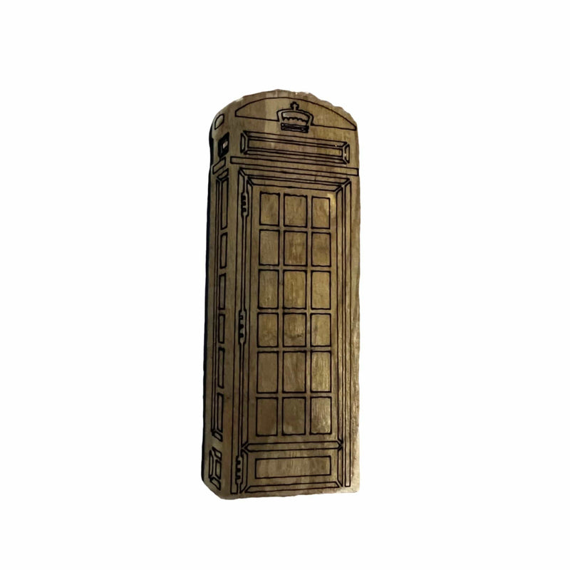 Phone Box Wooden Magnet