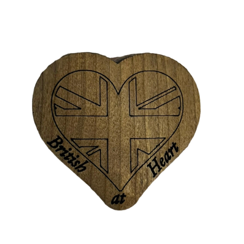 British Heart Wooden Magnet