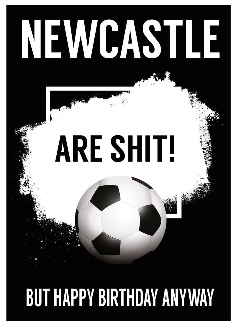 Funny Football Birthday Card Newcastle