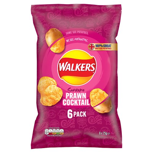 Walkers Prawn Cocktail 6pk 6x25g