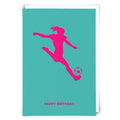 Football Teal Birthday Card