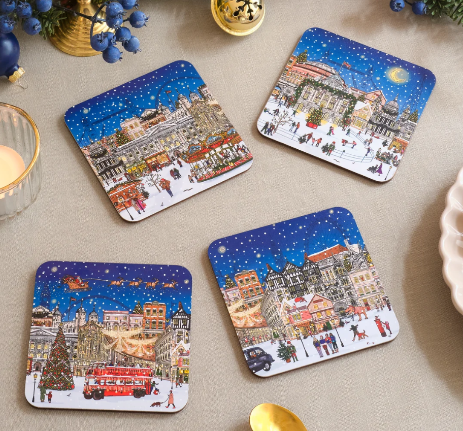 Victoria Eggs - A London Christmas Tale set of 4 Coasters