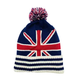 Union Jack Knit Pom Beanie