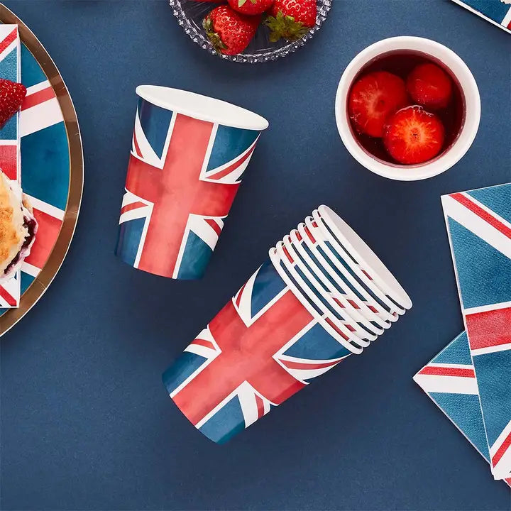 Union Jack Paper Cups 8 pack