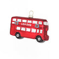 London Bus Retro Glass Christmas Ornament