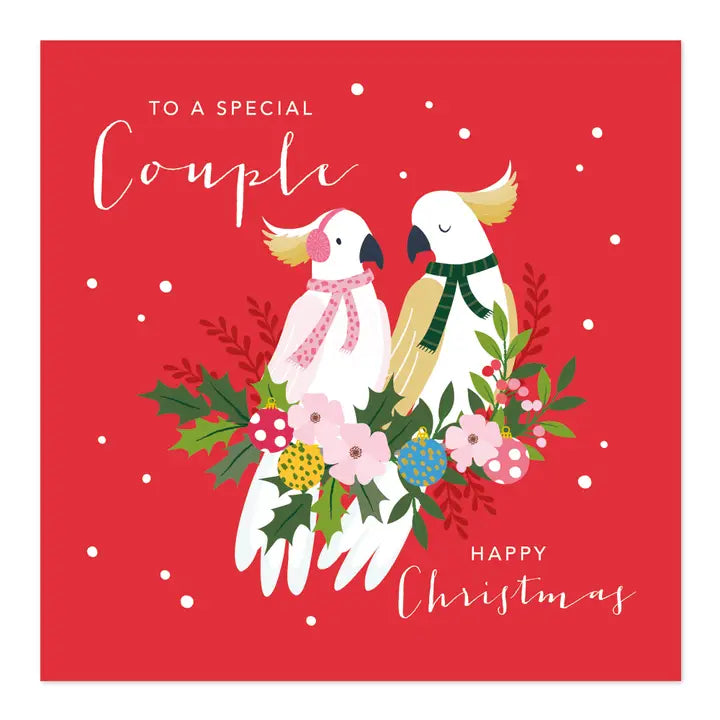 To A Special Couple Christmas Festive Cockatoo Card