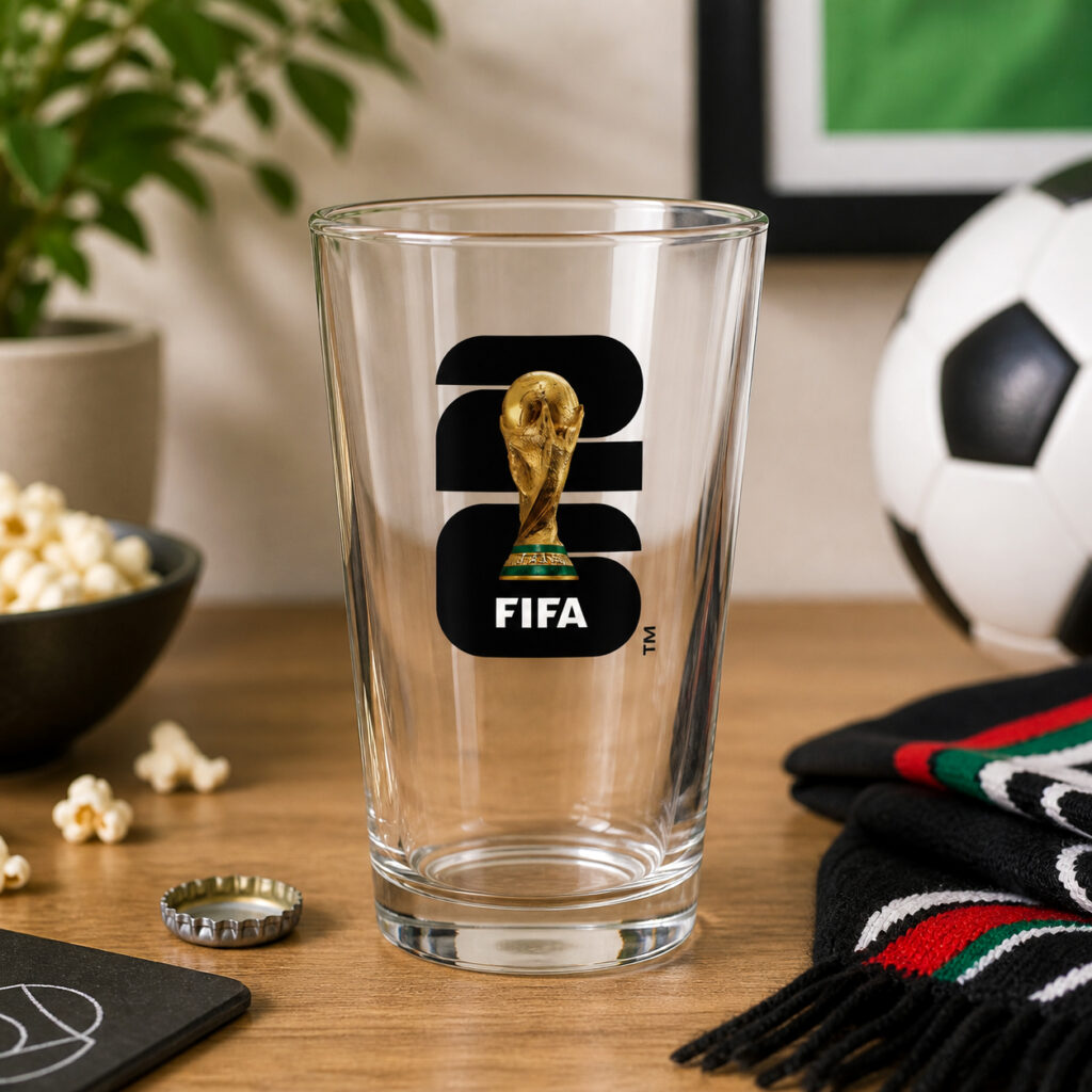 2026 FIFA World Cup Trophy Logo Pint Glass - 16oz