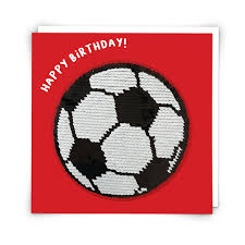 Football Birthday Card with Reusable Reversible Sequin Patch