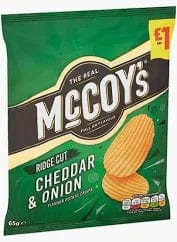 McCoys Ridge Cut Cheddar & Onion 45g