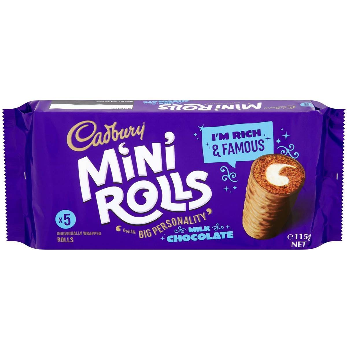 Cadbury Chocolate Mini Rolls 5pk 144g