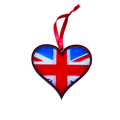 Gone With The Grain Union Jack Acrylic Heart Ornament