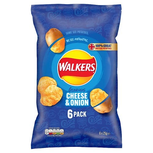 Walkers Cheese & Onion 6pk 6x25g