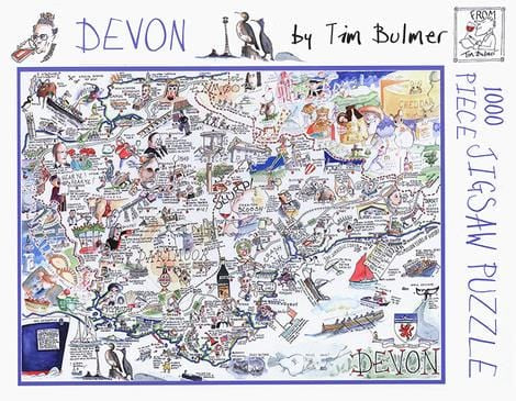 Map of Devon - Tim Bulmer 1000pc Puzzle