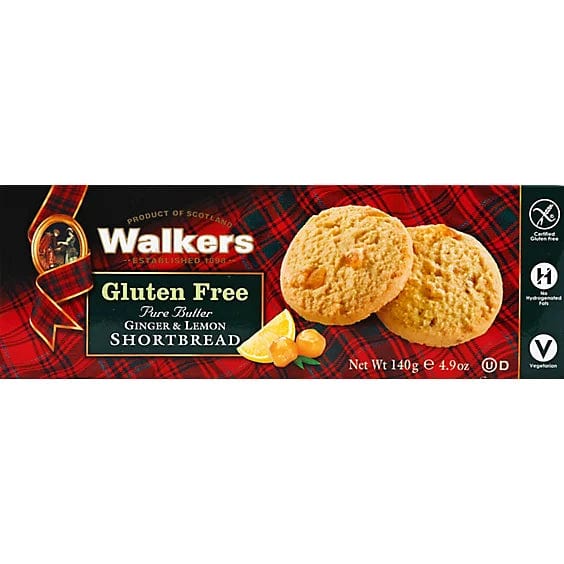 Walkers Gluten Free Ginger and Lemon Shortbread 140g