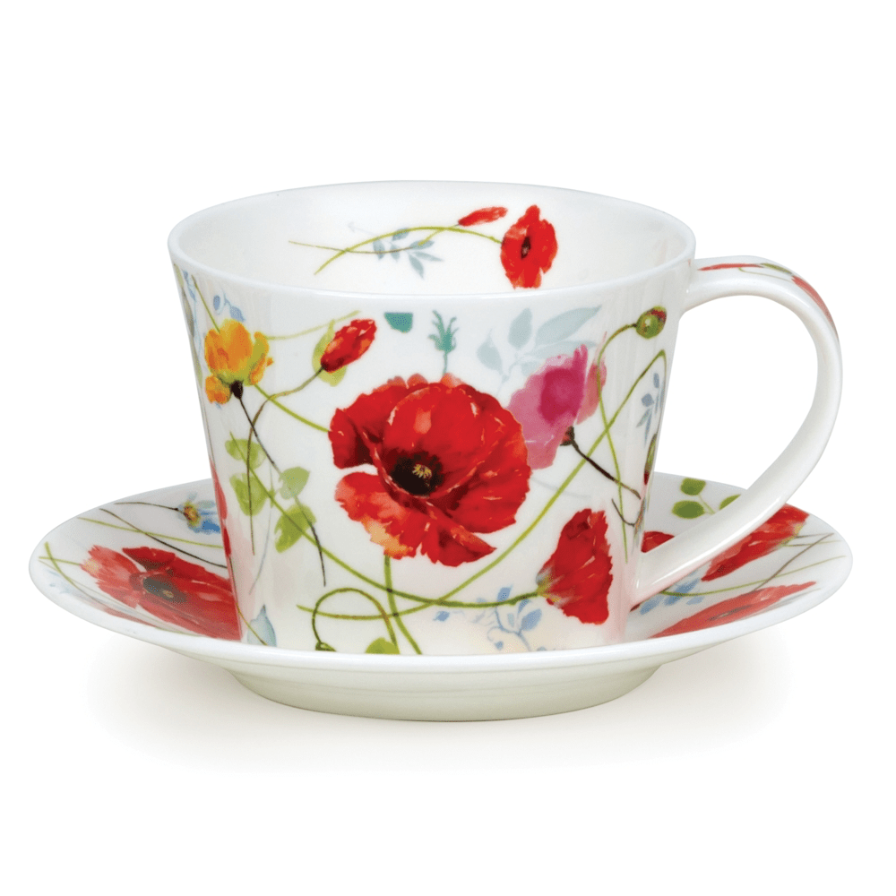 Dunoon Islay Wild Garden Poppy Cup & Saucer