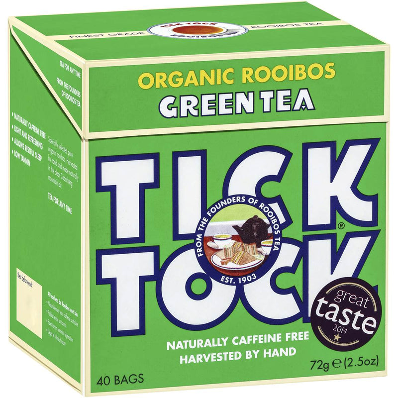 Tick Tock Rooibos Organic Green Tea - 40 Bags