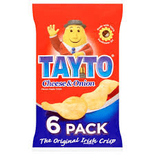 Tayto Cheese and Onion Crisps 6 Pack 150g