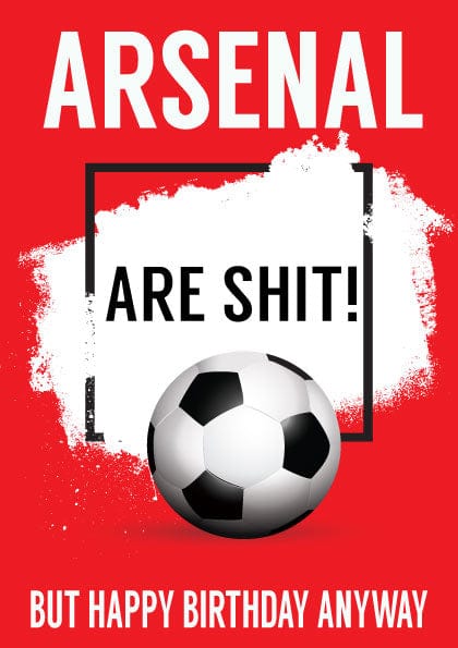 Funny Football Birthday Card Arsenal