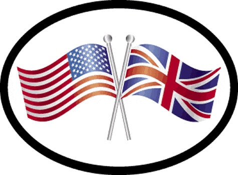 Great Britain + US Friendship Oval Decal - 1385