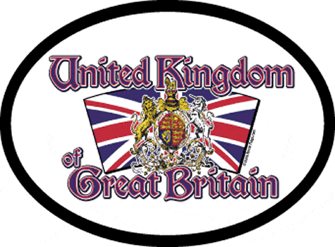 United Kingdom Great Britain Oval Decal - 1285